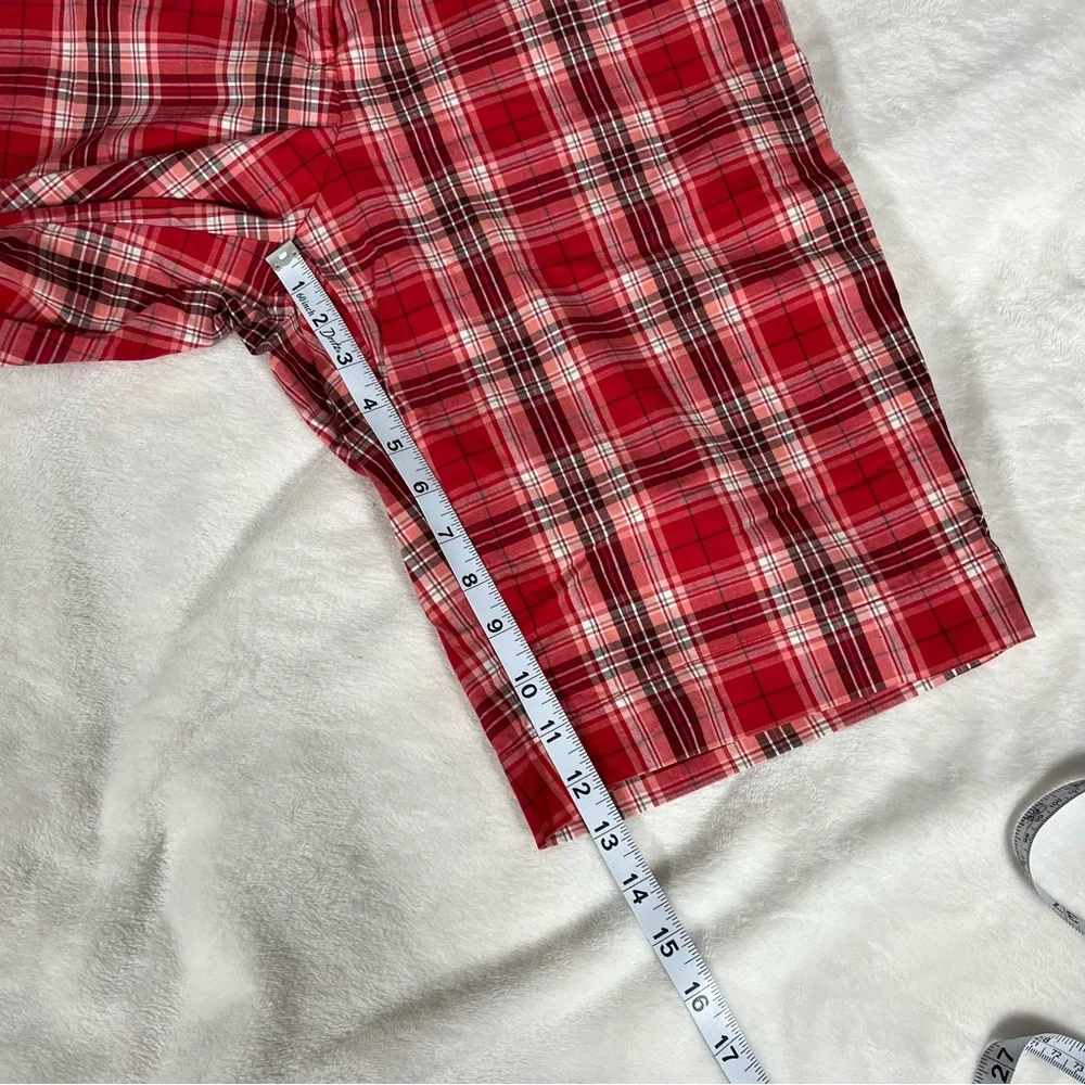 New York & Company Manhattan Chino Women’s Red Plaid Shorts Size 12